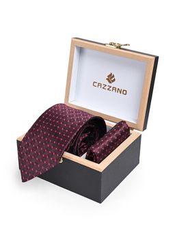 CAZZANO - Men Polka Dot Printed Tie With Pocket Square