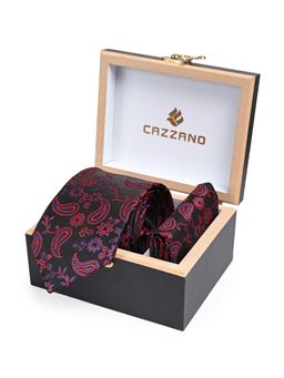 CAZZANO - Men Floral Skinny Tie With Pocket Square
