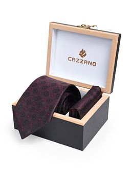 CAZZANO - Men Printed Skinny Tie With Pocket Square