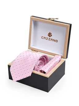 CAZZANO - Men Polka Dot Printed Tie With Pocket Square