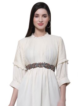 Anekaant - Black and Rust Velvet Embellished Wide Belt