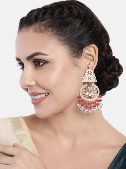 Peora - Gold Plated Sky Blue Meenakari Traditional Dangle Earrings Jewellery