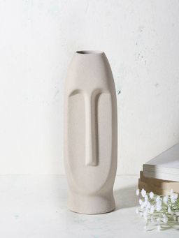 The Decor Mart - Ceramic Face Vase - Grey (L)