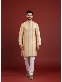 Gahan - Multi-Color Cotton Embellished Kurta with Pyjama