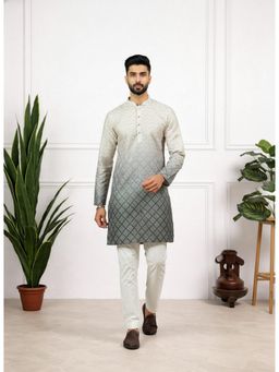 Gahan - Multi-Color Ombre Print Embroidered Kurta with Pyjama