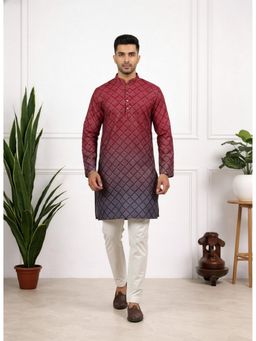 Gahan - Multi-Color Ombre Print Embroidered Kurta with Pyjama
