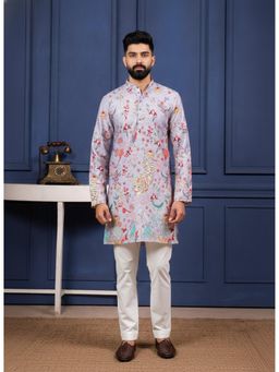 Gahan - Lavender Digital Print Embroidered Kurta with Pyjama