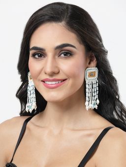 Moedbuille - Handwoven Contemporary Design Silver Plated Handcrafted Tasselled Earrings