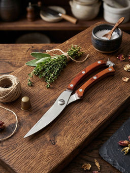 YELONA - Brown Heavy Duty Stainless Steel Kitchen Scissors & Poultry Shears