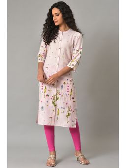W - Pink Floral Kurta
