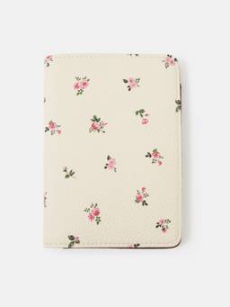 Accessorize London - Womens Cream Floral Print Passport Holder