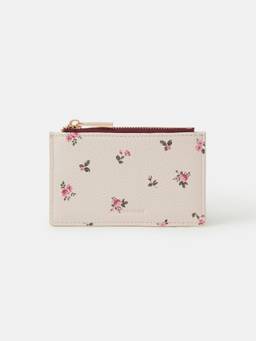 Accessorize London - Womens Cream Floral Print Card Holder