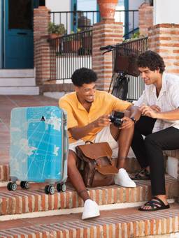 Teakwood - Unisex Polypropylene Hard Shell Map_India Trolley Bag For Travel (S)