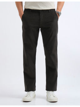 Arrow Sports - Black Men Corduroy Madison Textured Straight Regular Fit Trouser