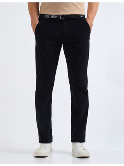 Arrow Sports - Black Men Corduroy Solid Straight Regular Fit Trouser