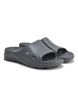 Cantabil - Men Solid Dark Grey Comfortable Casual Sliders