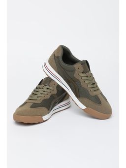 Snitch - Olive Colourblocked Sneakers