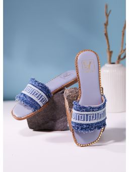 House of Vian - Savannah Blue Open Toe Flats