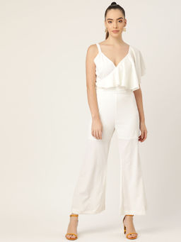 Dodo & Moa - Women White Solid Jumpsuits