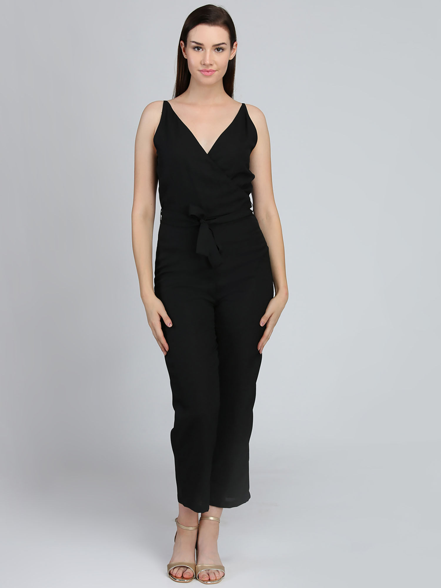 Women Black Solid Jumpsuits-picture-15