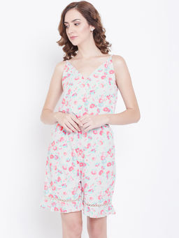 Dodo & Moa - Women White Floral Playsuit