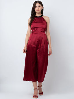 Dodo & Moa - Women Red Solid Jumpsuits
