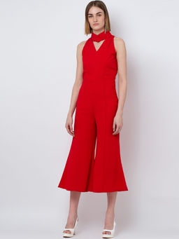 Dodo & Moa - Women Red Solid Jumpsuits