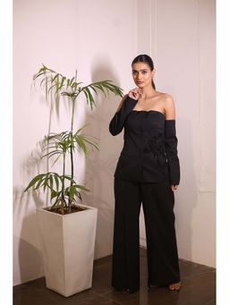 Kanika Verma - Black Tube Blazer with Pant (Set of 2)