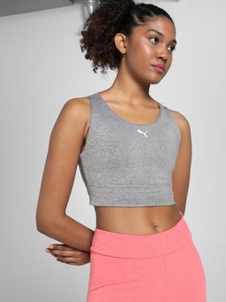 Puma - Women’s Longline Padded Sports Bra - Grey