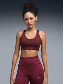 Puma - High Impact Womens Breathable Running Sports Bra - Maroon