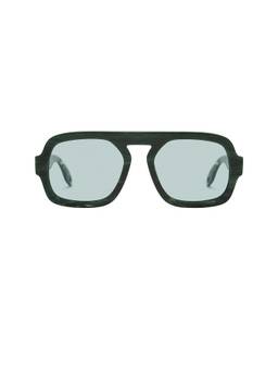 Elisa Johnson - Women's Acetate Square Sunglasses Green Tortoise