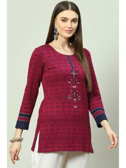 Biba - Women Maroon Printed Kurta