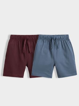 Orange Sugar - Kids Solid Cotton Shorts (Pack of 2)