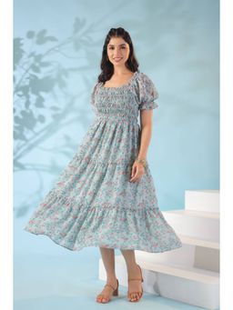 Polago Clothing - Pastel Smocked Nursing Midi Dress