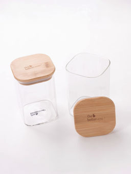 The Better Home - TBH Rectangle Borosilicate Jar-Pack of 2