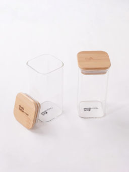 The Better Home - TBH Rectangle Borosilicate Jar-Pack of 2
