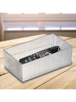 Kuber Industries - Rectangular Cutlery Cosmatic Desk Organizer (Transparent)