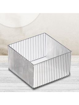 Kuber Industries - Sqaure Cutlery Cosmatic Desk Organizer (Transparent)