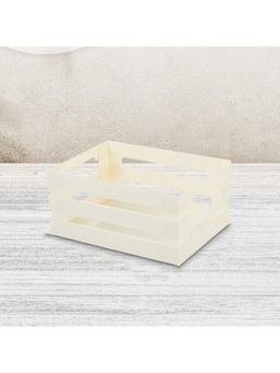 Kuber Industries - Multipurpose Portable Small Storage BasketBox For Storage Without Lid (Beige)