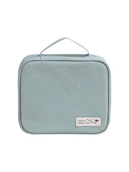 Kuber Industries - Cosmetic Storage Case For Women Two Compartment Zipper Closure (Blue)