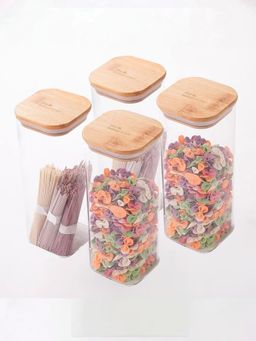 The Better Home - TBH Rectangle Borosilicate Jar-Pack of 4