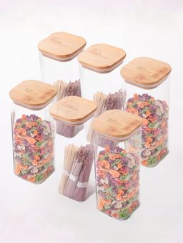The Better Home - TBH Rectangle Borosilicate Jar-Pack of 6