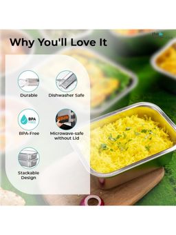 The Better Home - TBH Rectangle Borosilicate Jar-Pack of 4