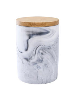 Kuber Industries - Food Storage Jar Kitchen Storage Jar Airtight Bamboo Lid 400 ML Gray