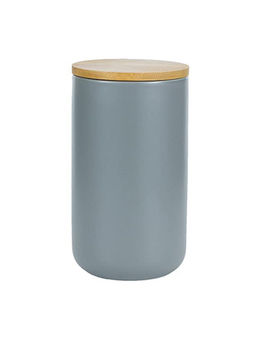 Kuber Industries - Food Storage Jar Kitchen Storage Jar Airtight Bamboo Lid 1000 ML Gray