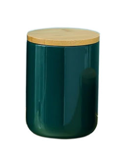 Kuber Industries - Food Storage Jar Kitchen Storage Jar Airtight Bamboo Lid 800 ML Green