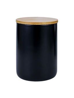 Kuber Industries - Food Storage Jar Kitchen Storage Jar Airtight Bamboo Lid 800 ML Black