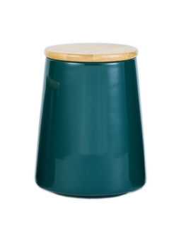 Kuber Industries - Food Storage Jar Kitchen Storage Jar Airtight Bamboo Lid 700 ML Green