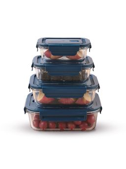 Kuber Industries - Kitchen Containers Air Tight Containers for Storage Set of 4 Blue