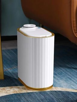 Kuber Industries - Sensor Dustbin Oval Sensor Dustbin Touchless 4 LTR White